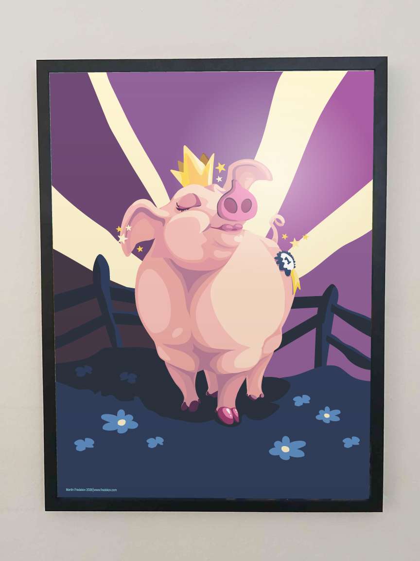 The poster The Diva in a black frame on a wall