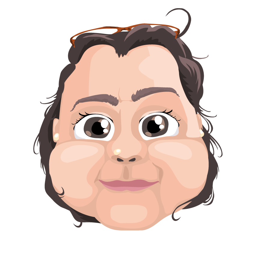 Characiture portrait of a middle aged white female